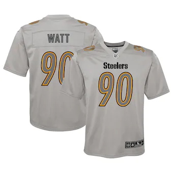 youth nike tj watt gray pittsburgh steelers atmosphere game